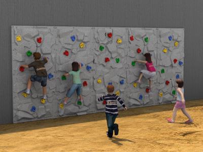 China 5 - 12 Years Old Kids Climbing Wall Outdoor With Plastic Slide for sale