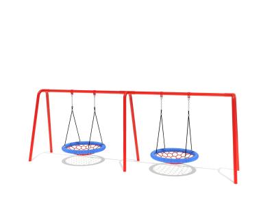 China Aluninum Red Plastic Outdoor Swing Set With Bird Nest Seat Safety for sale