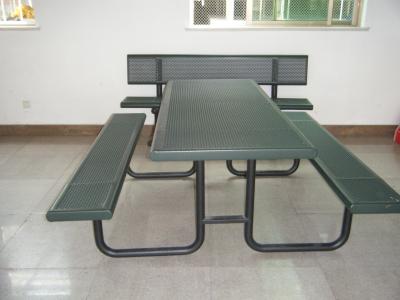 China Abrasion Resistance 3 Seater Metal Garden Bench Steel TUV Certificate for sale