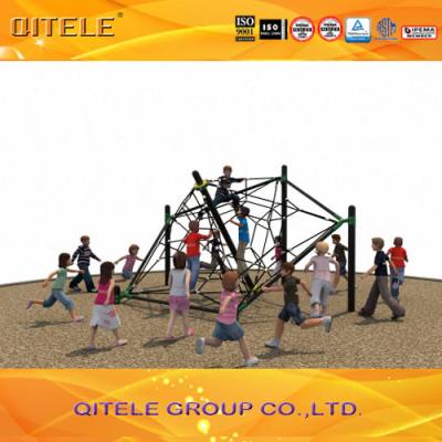 China Childrens Out Door Play Equipment Ropes With Black Galvanized Post , Star Shape for sale