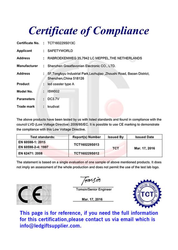 CE - Shenzhen Greatfavonian Electronic Co., Ltd.