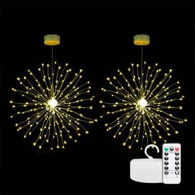 China Firework Firework Lights LED Copper Wire Starburst String Lights 8 Modes Battery Operated Fairy Lights With Christmas Wedding Remote for sale