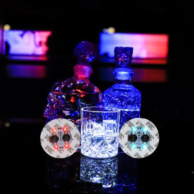 China Custom Bar Hot Sales Logo Light Up Bottle Sticker LED Coaster Lights For Drinks for sale