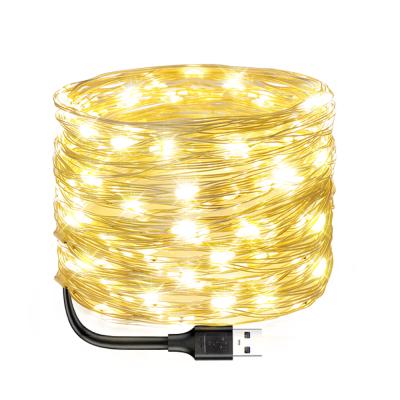 China Warm White 50LEDs String Lights USB Powered 16.5Ft USB Fairy Lights Wedding Decor Copper Wire Fairy Lights for sale