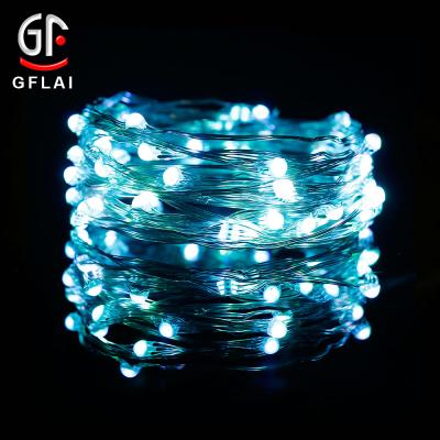 China Home RGB 4 Wire Flexible Led Fairy Lights Indoor and Outdoor Decoration/Christmas Decoration 24 Keys Remote Control Micro Led Lights for sale