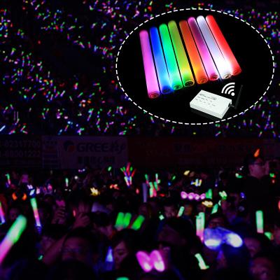 China Foam/Sponge Factory Wholesale Custom Logo 5 Flashing Modes Light Glow Up Remote Control LED Foam Stick For Wedding Concert for sale