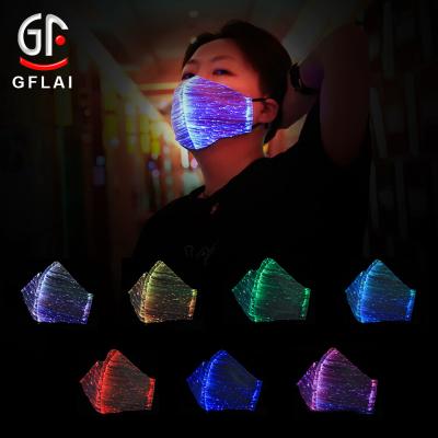 China Cosplay. Wholesale Halloween Factory USB Rechargeable LED Glow Face Mask Light Up For Halloween for sale