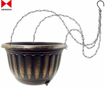 China Modern Hanging Flower Plant Pot With Drip Rack And Chain for sale