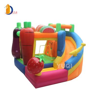 China New Design Fruit Theme House Small Outdoor Inflatable Bouncer Children's Playground.Amusement Park YUQI Nylon Slide for sale