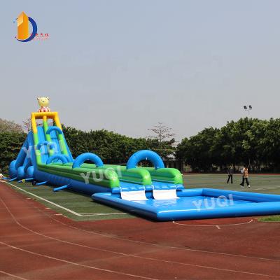 China Amusement Park Customized High Quality Inflatable Slides Land Water Park With Pool For Kids And Adult for sale