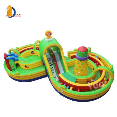 China Playground Climbing Obstacles Slide Castle Amusement Bouncy Bouncy City.Outdoor Hot Sale Inflatable Obstacle Park Amusement For Kids Equipment for sale