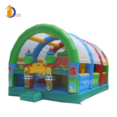 China NEW DESIGN FACTORY PRICE AMUSEMENT CITY AMUSEMENT PARK INFLATABLE OUTDOOR PLAYGROUND PARK.0.55PVC Fun EQUIPMENT FOR KIDS AND ADULTS PARTY for sale