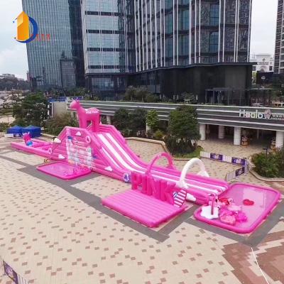 China Factory Interesting YUQI ROSE Water Slide Adults &Kids Giant Inflatable Pool Slide Waterproof and Fire Retardant For Sale for sale