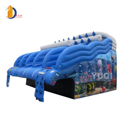 China Waterproof and Fireproof Commercial Inflatable Water Slide Pool Slide Five Line Water Park Inflatable Slides Equipment for sale