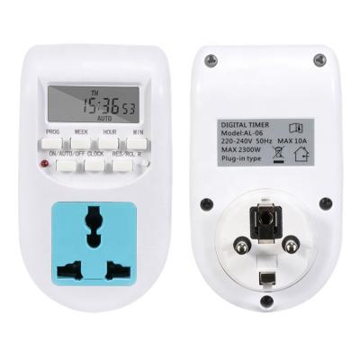 China AL-06 Non Flammable PC Plug-in Prigrammable Every Week 24 Hours Time Switch Digital for sale