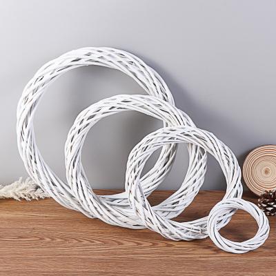 China Wholesale New Year Round Rattan Wreath Branch Ring Garland For Wedding Birthday Party Natural Decor Supplies Christmas Gift for sale