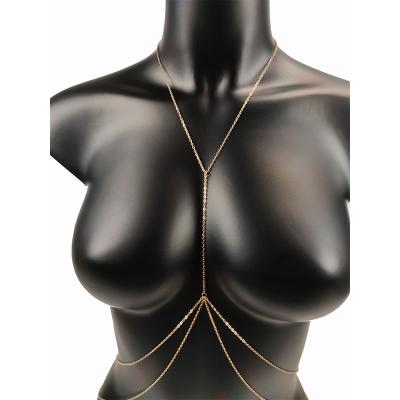 China Cute Body Jewelry Sexy Chest Chain Bikini Belly Chains For Fashion Cross Beach Girl Suit Female Body Chains Women Waist Simple Luxury for sale