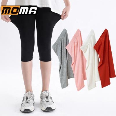 China Color Fade Proof Modal Capris Kids Pants Summer Student Girls Casual Trousers Solid Tight Leggings For Kids for sale