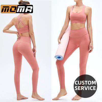 China Wholesale High Quality Breathable Sexy Women Yoga Sets Bodybuilding Ladies Yoga Bra Clothing Fitness Gaiters for sale