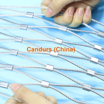 China 7X7 Rope 1.5mm Mesh 60mm Stainless Steel Flexible Wire Rope Mesh for sale