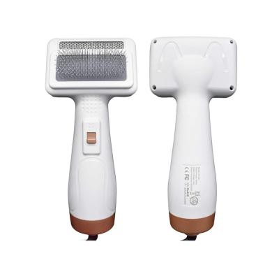 China Viable Comb Design Pet Grooming Cat Hair Dryer Hot Air Brush Styler Dog Hair Dryer Molding Slicker Brush for sale