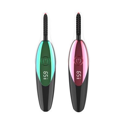 China Wholesale Fashion HEATER Pen Shape Mini Portable Rechargeable Heated Eyelash Curler with Silicon Comb for sale