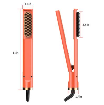 China Luxury Hair Straightener Flat Iron Straightening Sweep Comb Hair Styler Curling Curling Iron Hair Curler Hot Heating Straight Comb for sale