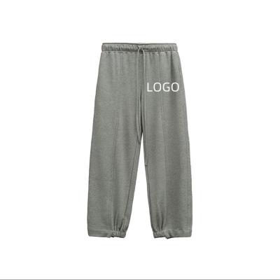 China Other Custom Loose Sweatpants Straight Leg Drawstring Pants Trend Pants Gray Wide Leg Tracksuit Pants for sale