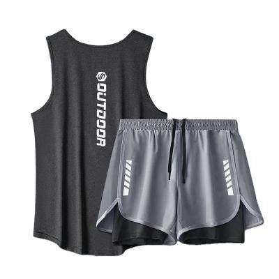 China Other Custom Fitness Clothing Men's Running Tracksuit Track Marathon Shorts Summer Quick-Drying Vest Basketball Training for sale