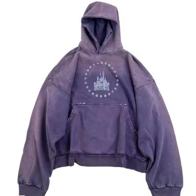 China Other Custom Heavyweight Cotton Sew Vintage Streetwear Acid Washed Hoodie All Season Wear Unisex own design for sale