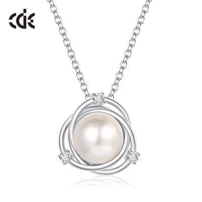 China 925 Sterling Silver Single Freshwater Real Freshwater Natural Pearl Women's Romantic Pendant Necklace Jewelry for sale