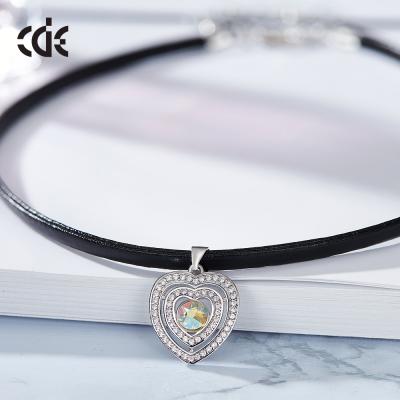 China CLASSIC 925 Sterling Silver Hearted Choker Necklace Jewelry Women for sale