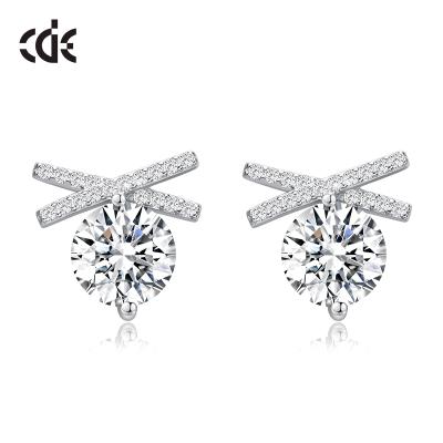 China Silver Earring Crystal Stud 925 Sterling Silver Zircon Earrings For Women for sale