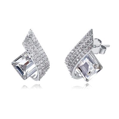 China 2020 CLASSIC Jewelry Silver 925 Fashion Geometric Crystal Earring for sale