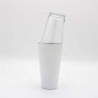 China 28oz/15oz Metal White Color Stainless Steel Bar Cocktail Boston Shaker Tin for sale