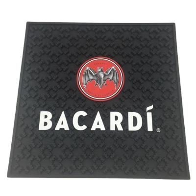 China Sustainable Premiums Bacardi Rum Vodka Customized OEM Food Grade PVC Soft Plastic Bar Mat Rail for sale