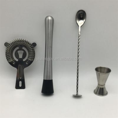 China Viable Bar Tool Stainless Steel 0.5oz/1oz Jigger Spoon Messy Person Strainer Set Accessory for sale