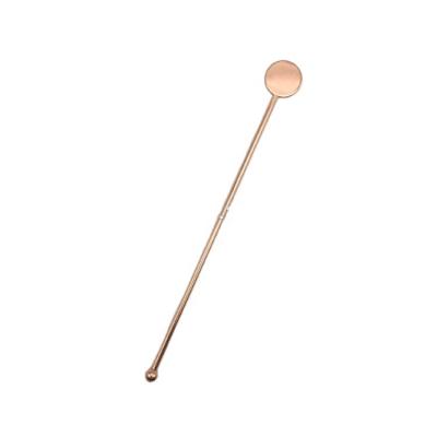 China Viable Bar High Quality Stainless Steel Copper Clad Cocktail Drinks Coffee Latte Mixing Rod Mixing Stick Picks Twisted Stirrer Swizzle for sale