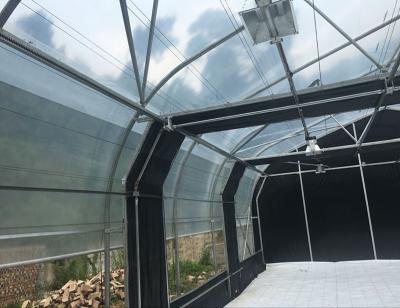 China PC Sheet Commercial Automatic Blackout 100% Light Deprivation Polycarbonate Greenhouse for sale