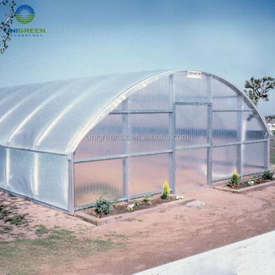 China PC Sheet Single Span UV Curing Polycarbonate Greenhouse Tunnel for sale