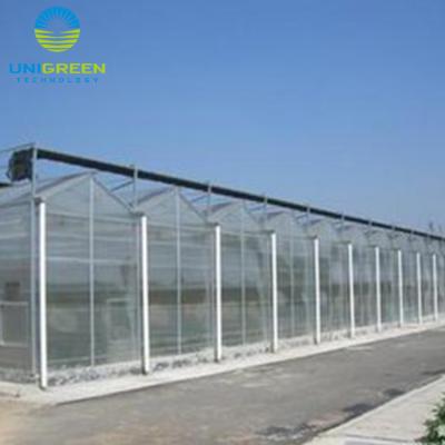 China Other customized large size venlo glass greenhouse with movable roof for sale for sale