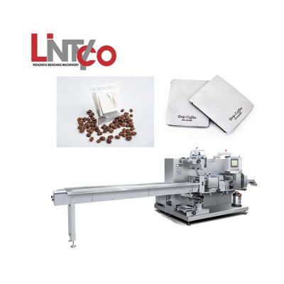 China Food 100-140 Bag/Min 4 Sides Sealing Hanging Ear Drip Coffee Bag Packing Machine for sale