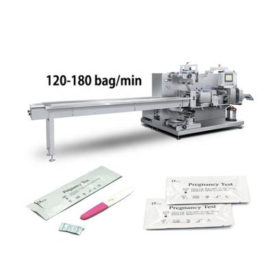 China Automatic food factory direct sale 140 bag/pregnancy test kit minimum rapid antigen test kit packing machine with 4 sides sealing pouch for sale