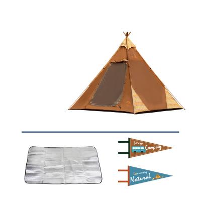 China Straight Tying Type Waterproof Pyramid Shelter Against Rainstorm Family Parent-child Camping Led Yurt Camp Tents For Outdoor Events Family Tent for sale