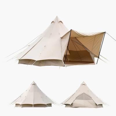 China Camouflage/Field Set 5 People Camping Tent Cotton Indian Pyramid Waterproof Outdoor Glamping Tent for sale