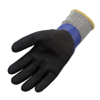 China Customized Blue Full Dipped Nitrile Low-temperature-resistant Coating Waterproof Hot And Cold Protection Work Hand Safety Gloves for sale