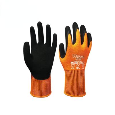 China High quality anti-vibration orange latex double layer low temperature safety industrial cold wear resistant gloves for sale