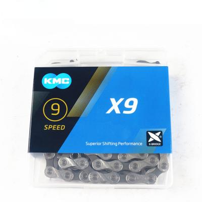 China 9-speed Bike Original MTB Bike Parts Box X9 116 Links KMC 9 Speed ​​Bicycle Chain for sale