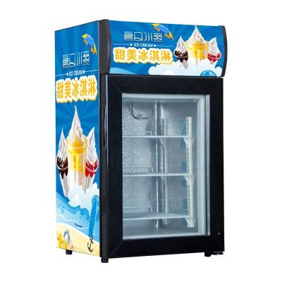 China COMPRESSOR 50L COMPRESSOR Single Glass Door Upright Ice Cream Display Freezer SD-50L for sale