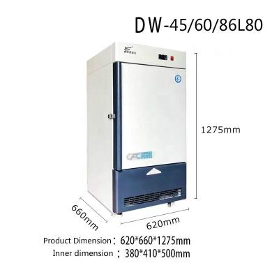 China Commercial Laboratory Ultra Low Temperature -86 Degree Cryogenic Freezer DW-86L80 for sale